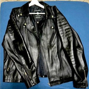 Used Black biker jacket size XXL. Genuine leather. GREAT CONDITION.